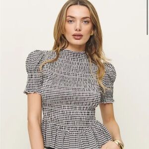 Reformation Aggie Top in Remy Check